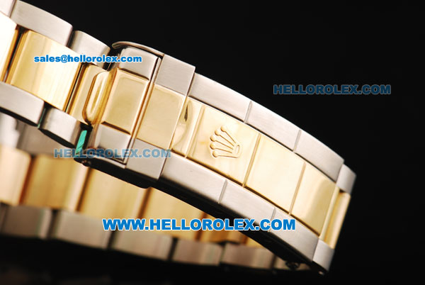 Rolex Submariner Swiss ETA 2836 Automatic Movement Steel Case with Blue Bezel and Two Tone Strap-18k Solid Gold - Click Image to Close